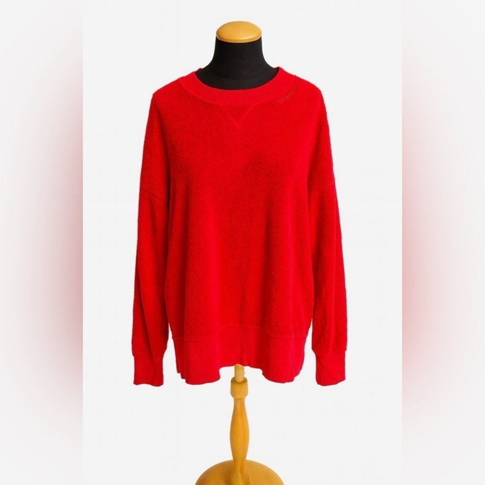 Aerie Sweater Vibrant Red Crew Neck Pullover Size S/P